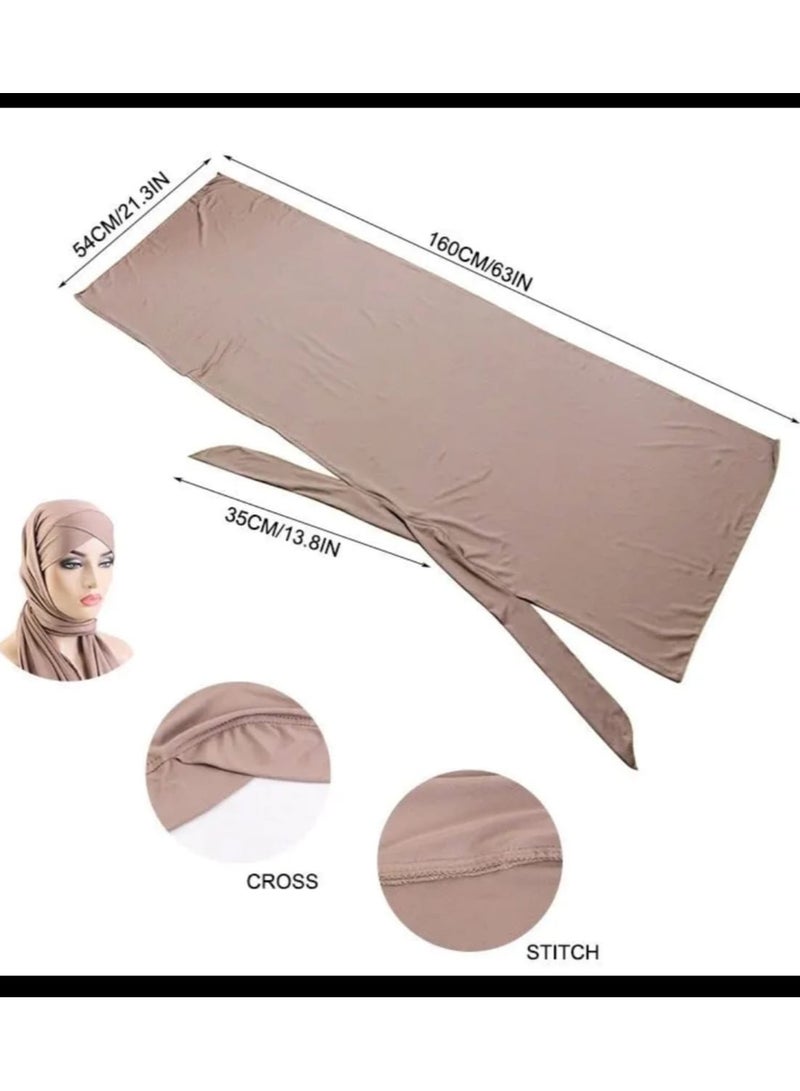 Latest Women's Cross-Tie Hijab Scarf, Islamic Head Cover, Comfortable Long Hijab (Black)  - Image 4