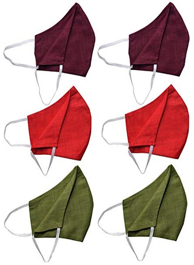 KUNDAN Pure Cotton Reusable Washable Anti Pollution 3 Layer Face Mask (Pack Of 6 Mask) - Image 2