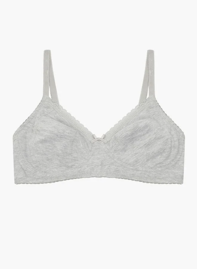 سبلاش فيڤ طقم من قطعتين - حمالة صدر بتفاصيل دانتيل وإغلاق بخطاف وعين