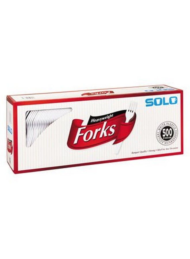 Solo Plastic Fork White 500Ct - Image 1
