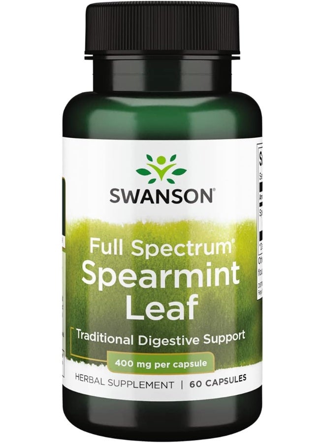 Swanson Full Spectrum Spearmint Leaf 400Mg 60 Capsules - Image 1