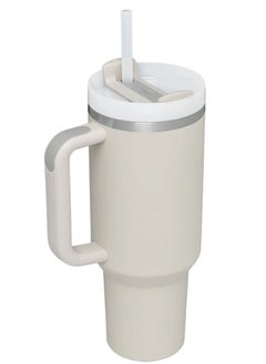 Stanley Stanley Quencher H2.0 FlowState Stainless Steel Vacuum Insulated Tumbler with Lid and Straw for Water, Iced Tea or Coffee, Smoothie and More Ivory - 40oz  - Image 3