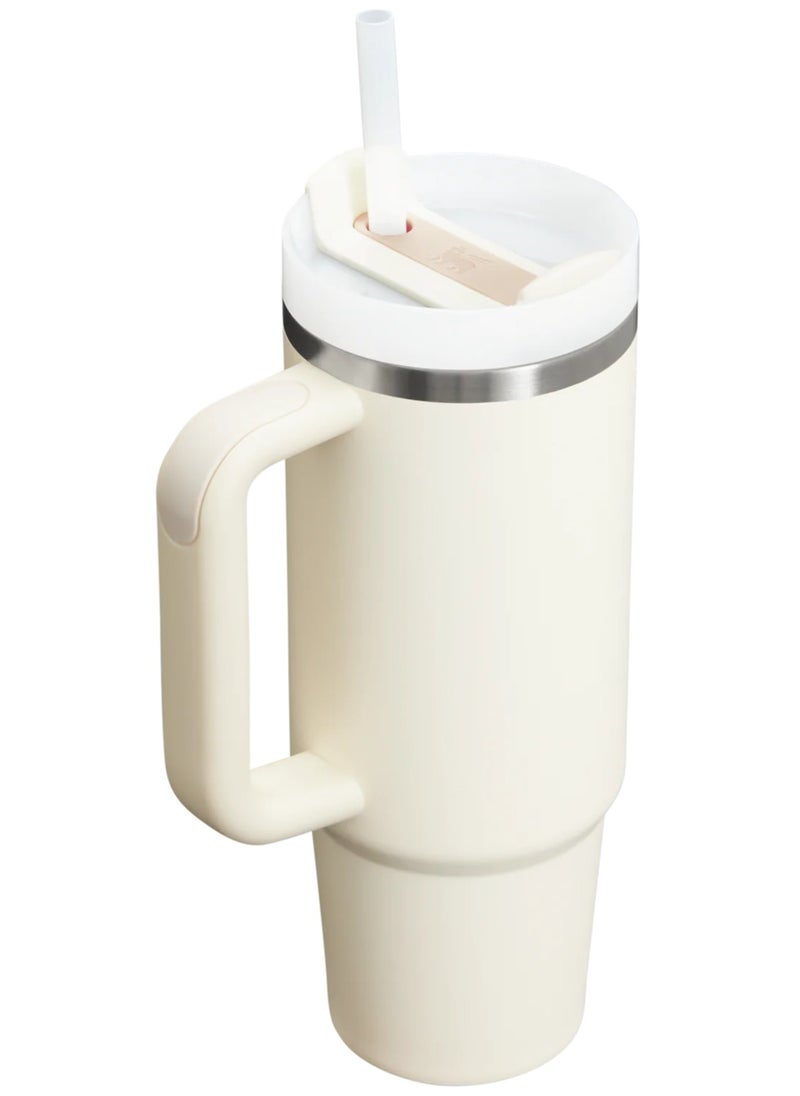 Stanley Stanley Quencher H2.0 FlowState Stainless Steel Vacuum Insulated Tumbler with Lid and Straw for Water, Iced Tea or Coffee, Smoothie and More Ivory - 40oz  - Image 4