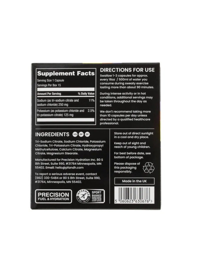 Precision Hydration أقراص الإلكتروليت - 15 عبوة محكمة (مقاومة للماء) أقراص ترطيب / حبوب ملح - مكافحة التشنجات - تركيبة طبيعية صديقة للهضم - خالية من الجلوتين، نباتية، خالية من السكر - Image 2