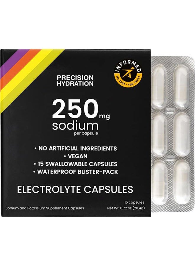 Precision Hydration أقراص الإلكتروليت - 15 عبوة محكمة (مقاومة للماء) أقراص ترطيب / حبوب ملح - مكافحة التشنجات - تركيبة طبيعية صديقة للهضم - خالية من الجلوتين، نباتية، خالية من السكر - Image 3