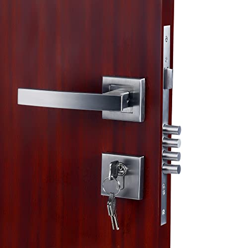 Crust Mika Premium Rose Mortise Door Lock Handle Set/Mortise Lock with Brass Lock Body and 60 mm Brass Cylinder Set with 3 Brass Computer Keys (ONE Side Key) - Image 4