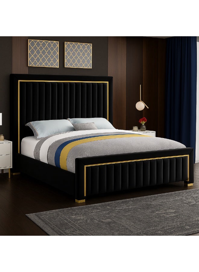 ASGHAR FURNITURE Glam Velvet Single Bed(90x200) - Image 1