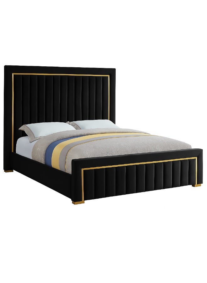 ASGHAR FURNITURE Glam Velvet Single Bed(90x200) - Image 2