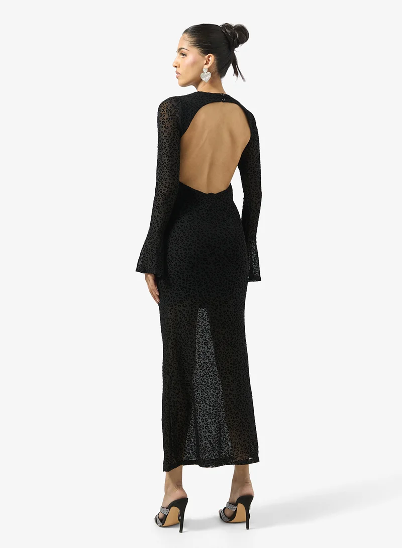Ginger Mock Neck Bodycon Dress with Back Cutout Dtail