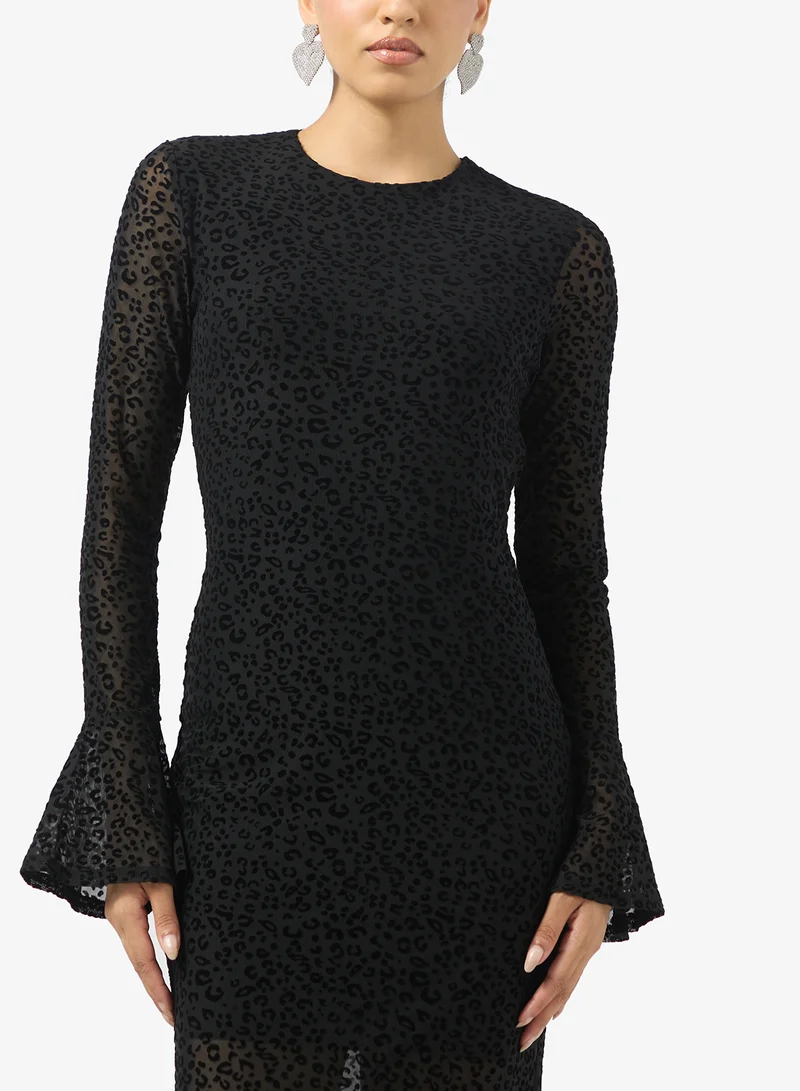 Ginger Mock Neck Bodycon Dress with Back Cutout Dtail