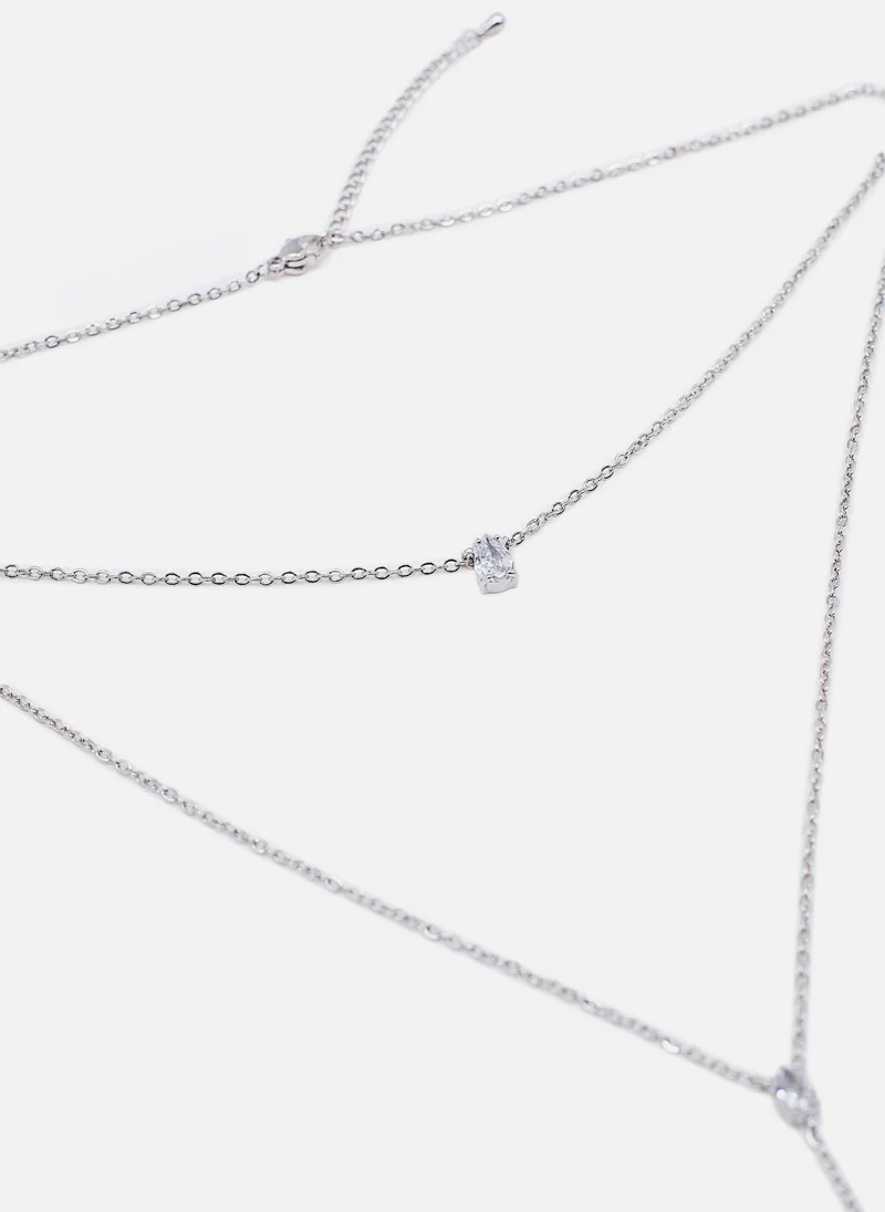 Lichi Complex necklace with zircon pendants