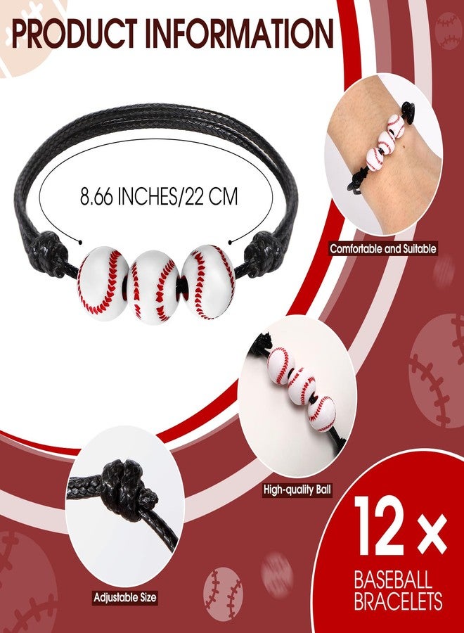 Hotop 12 Set Baseball Team Gifts Season Mini Stress Balls Bracelets with Thank You Cards Motivational Graduation Party Favors - Image 2