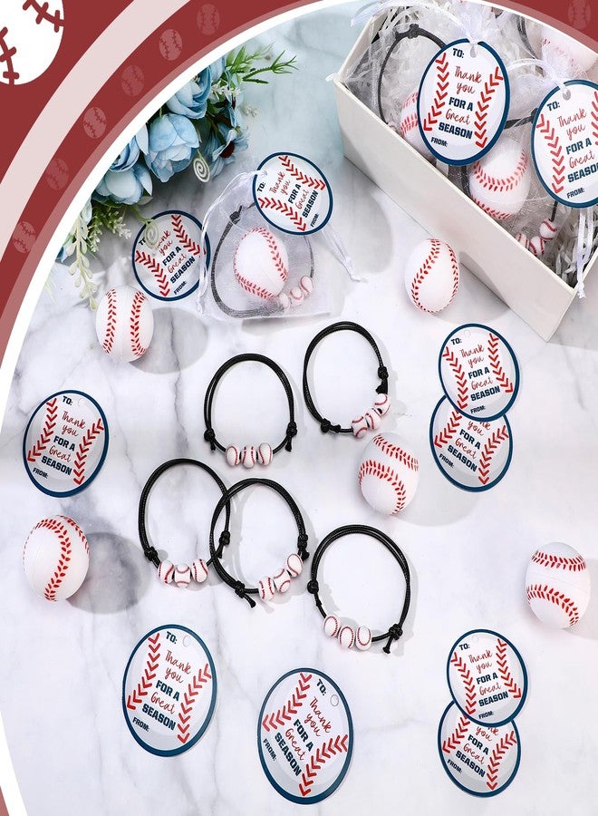 Hotop 12 Set Baseball Team Gifts Season Mini Stress Balls Bracelets with Thank You Cards Motivational Graduation Party Favors - Image 5