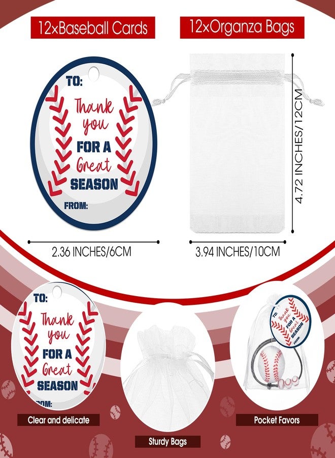 Hotop 12 Set Baseball Team Gifts Season Mini Stress Balls Bracelets with Thank You Cards Motivational Graduation Party Favors - Image 4