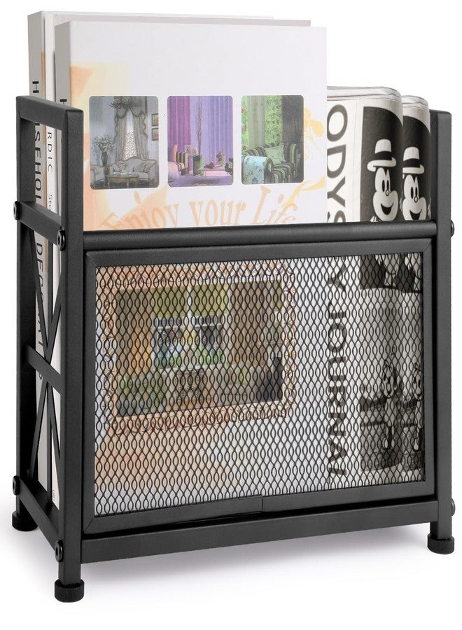 OFIDELITY Black Magazine Holder, Metal Magazine Rack Floor, Mesh Magazine File Holder, Magazine Storage Basket, Magazine Holders for Classroom，Magazine Stand for Desk, Folder Organizer Bin for Books - Image 1