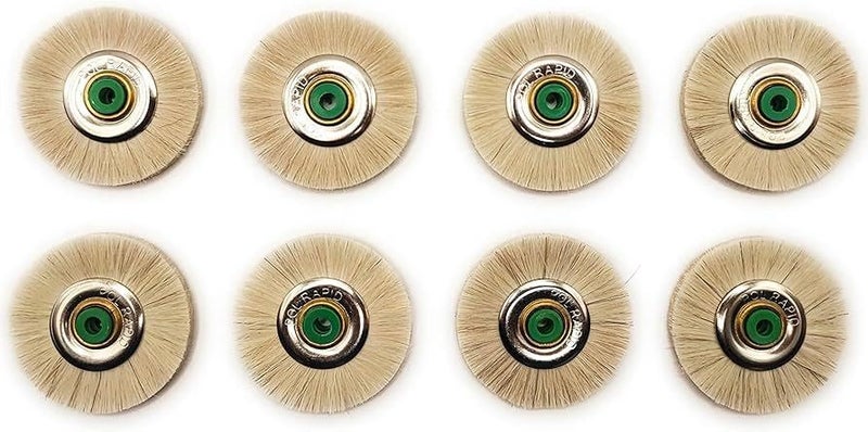 Soft white bristle hair Brush 48mm 3pc Wheel with Metal Nylon Hub Suitable for small jewellery cleaning detail brushpack of 3  - Image 4