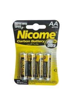 Nicome 4 Pieces High Quality Long Lasting Carbon Battery AA Size  - Image 1