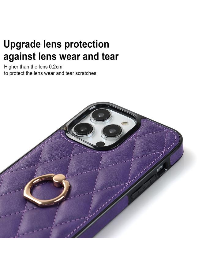 Zaboon Case For iPhone 12 Pro Max Rhombic PU Leather Phone Case with Ring Holder - Image 5