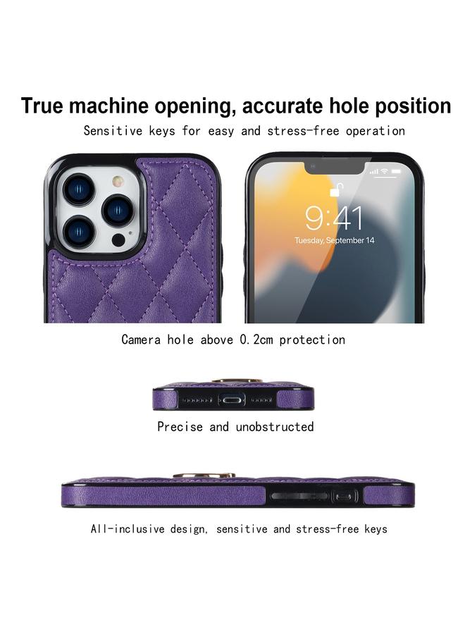 Zaboon Case For iPhone 12 Pro Max Rhombic PU Leather Phone Case with Ring Holder - Image 4