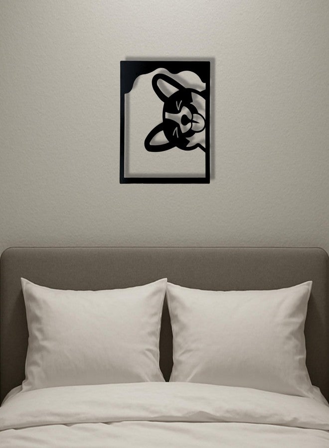 WEHUKOR Tilted Dog Metal Wall Hanging Arts Home Decor, Durable, good ambience For Bedroom,Living Room,Drawing room,Hotel,Office,Garden,farmhouse, pet (40cm x 40cm, Black) - Image 3