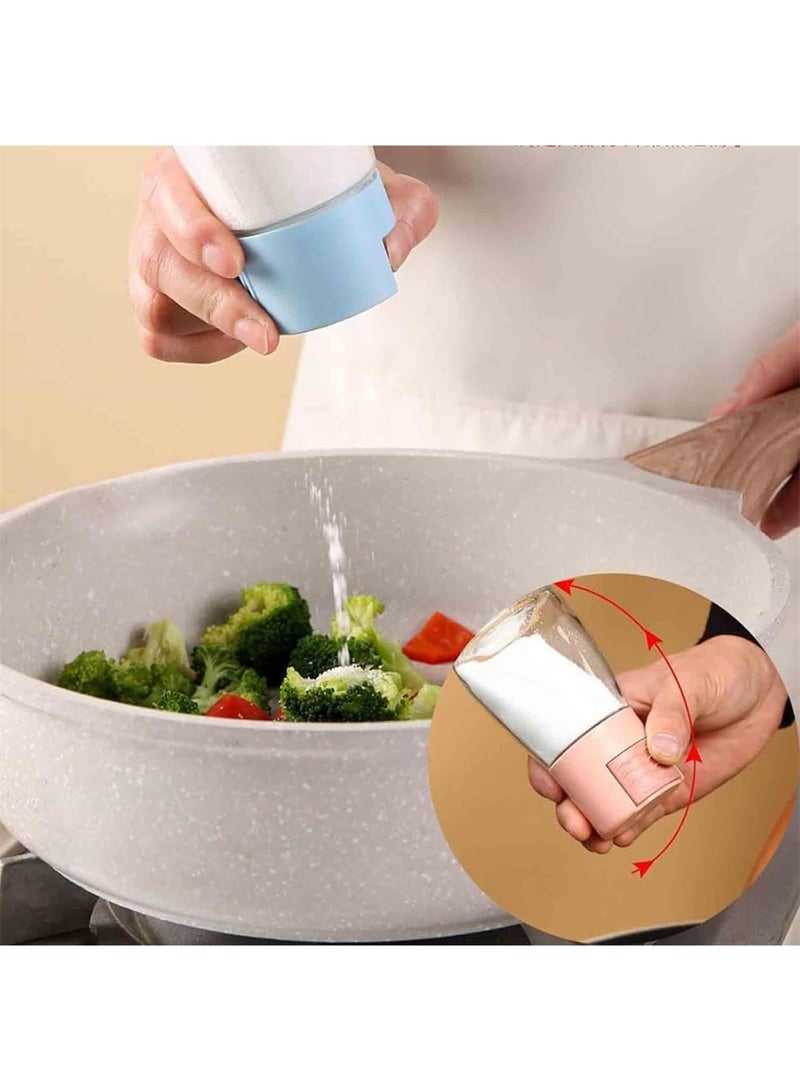 SYOSI Salt and Pepper Shakers, Precise Push Dispenser for Accurate Seasoning 0.5 Grams, Quantitative Spice Control Bottles for Kitchen Cooking Camping Outdoor Travel Use, 4 PCS - Image 2