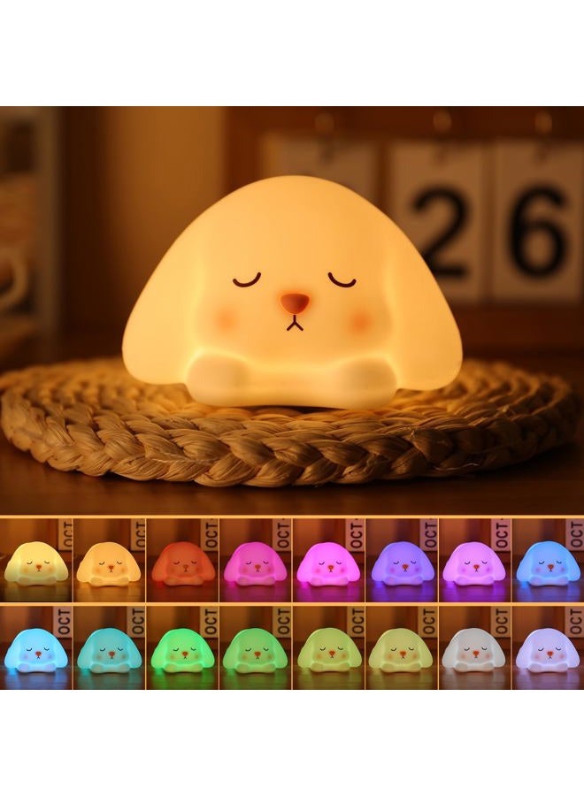 Tremdwoto Bunny Night Light for Kids - 16 Color Changing, Rechargeable Dimmable Nursery Lamp with 1/3 H Timer, Cute Animal Night Light for Baby Boys Girls, Kawaii Room Decor Gift - Image 2