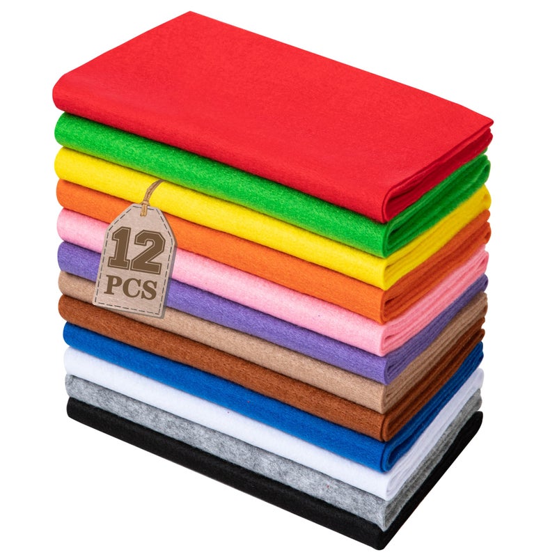 HaoFeiJH 12 Rolls 8"x20" 1.6mm Thick Soft Felt Fabric Sheets â€“ 12 Assorted Morandi Colors for DIY Craft, Sewing, Patchwork & Projects â€“ Nonwoven Felt Squares - Image 1