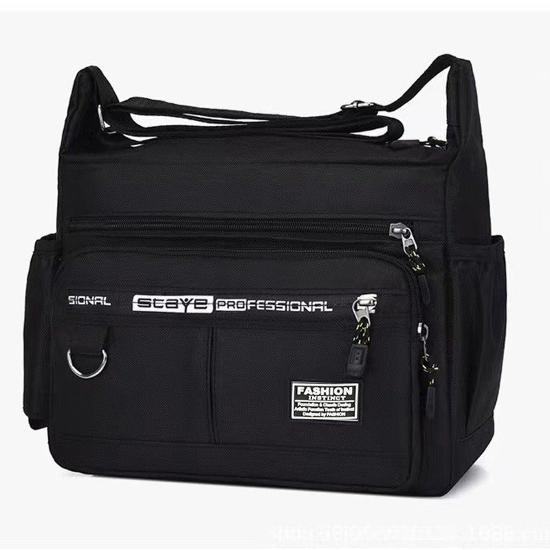 Large Capacity Fashion Commuter Crossbody Bag Business Travel Simple Textuality Shoulder Bag Multi-Layer Storage Men'S Briefcase - Image 2
