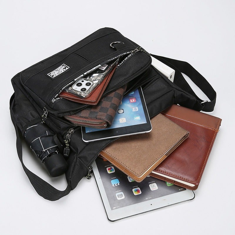 Large Capacity Fashion Commuter Crossbody Bag Business Travel Simple Textuality Shoulder Bag Multi-Layer Storage Men'S Briefcase - Image 5