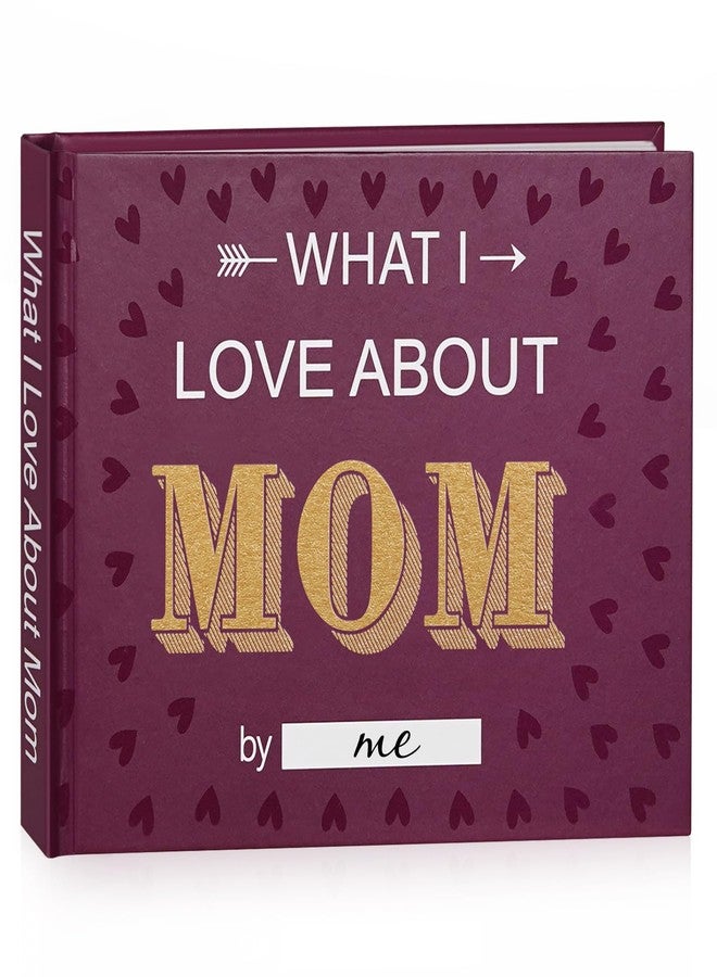 Artmag What I Love about Mom, 50 Things Fill-in-the-Blank Journal Love Mini Book for Mother's Day Birthday Christmas Gifts Book for Mom Purple - Image 1