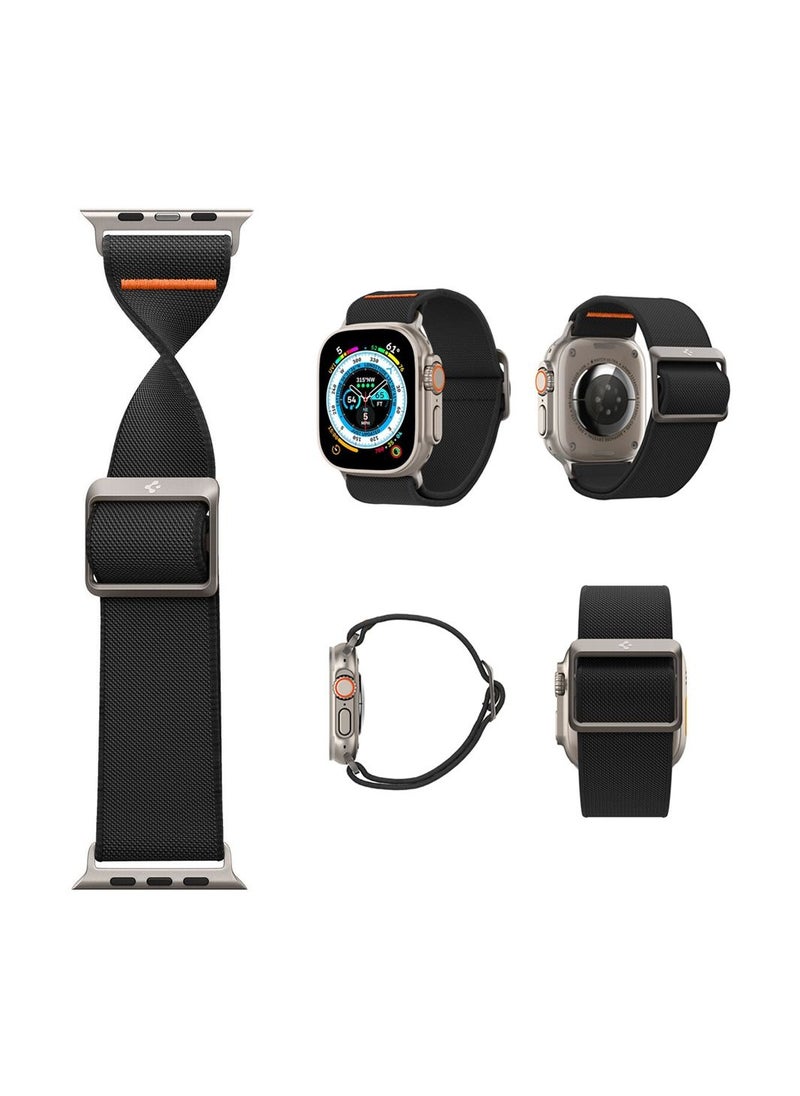 SYOSI - Watch Strap for Apple Ultra Watch Band 49mm/45mm/44mm/42mm, 1 Black Nylon Watch Strap for Apple Watch Ultra Band(49mm)/for Series 3/2/1(42mm)/for Series 8/7(45mm)/for Series SE2/6/SE/5/4(44mm) - Image 1