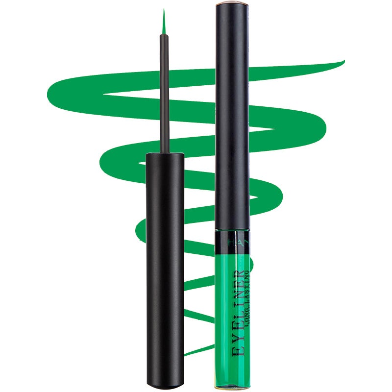 DekRion Liquid Eyeliner, Matte Colored Eyeliners, Green Eyeliner, White Black Red Brown Purple Waterproof High-pigmented Colorful Eyeliners Eye Makeup,1PC Green - Image 1