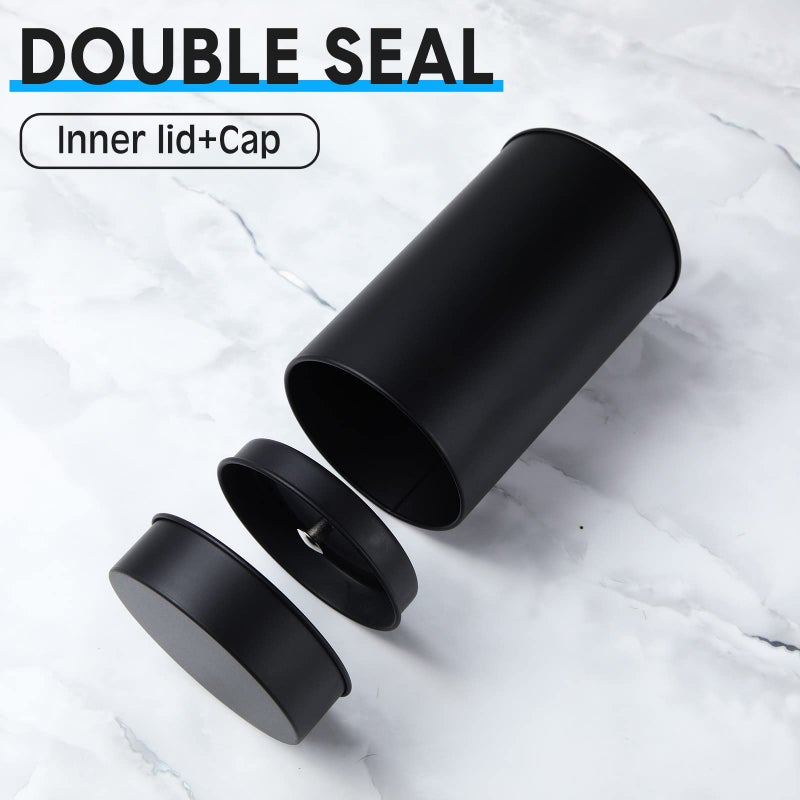 Zopeal 10 Packs Tea Tin Canister Tea Tins for Loose Tea Metal Tea Canister 16 oz Round Tin Can with Lid Canister for Tea Double Seal Tea Canisters Tea Container for Kitchen Storage Tea Coffee Sugar (Black) - Image 3