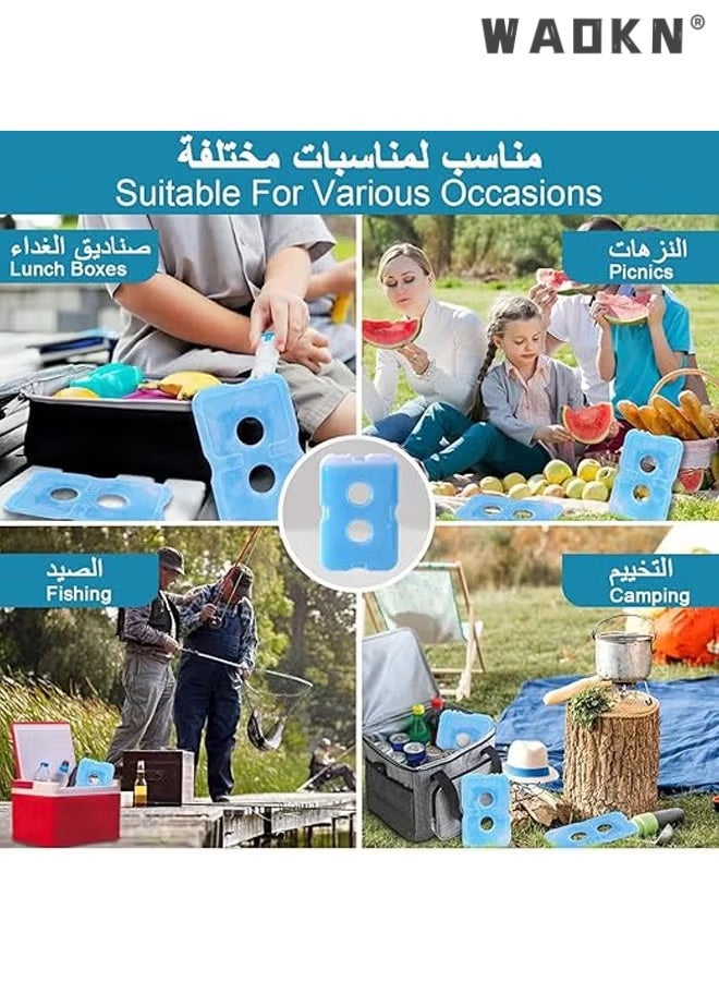 دبليو أيه أو كي أن حزم الثلج 6 قطع سليم بارد تبريد سريع تجميد قابلة لإعادة الاستخدام طويلة الأمد بارد تبريد خفيفة الوزن معزولة رقيقة الثلج صندوق الحفاظ على الأغذية الباردة والطازجة، ضد التسرب وغير السامة حزمة الثلج، ثلج تجميد حقيبة للغداء المدرسة صندوق نزهة التخييم كيس تبريد، تخزين الأغذية (18 × 12 × 1.3 سم) - Image 3
