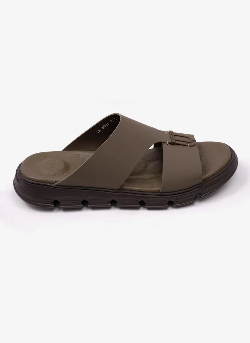 Comfort Plus COMFORT PLUS ELEGENT TRIM MENS MATT LEATHER SANDALS TRUFFLE