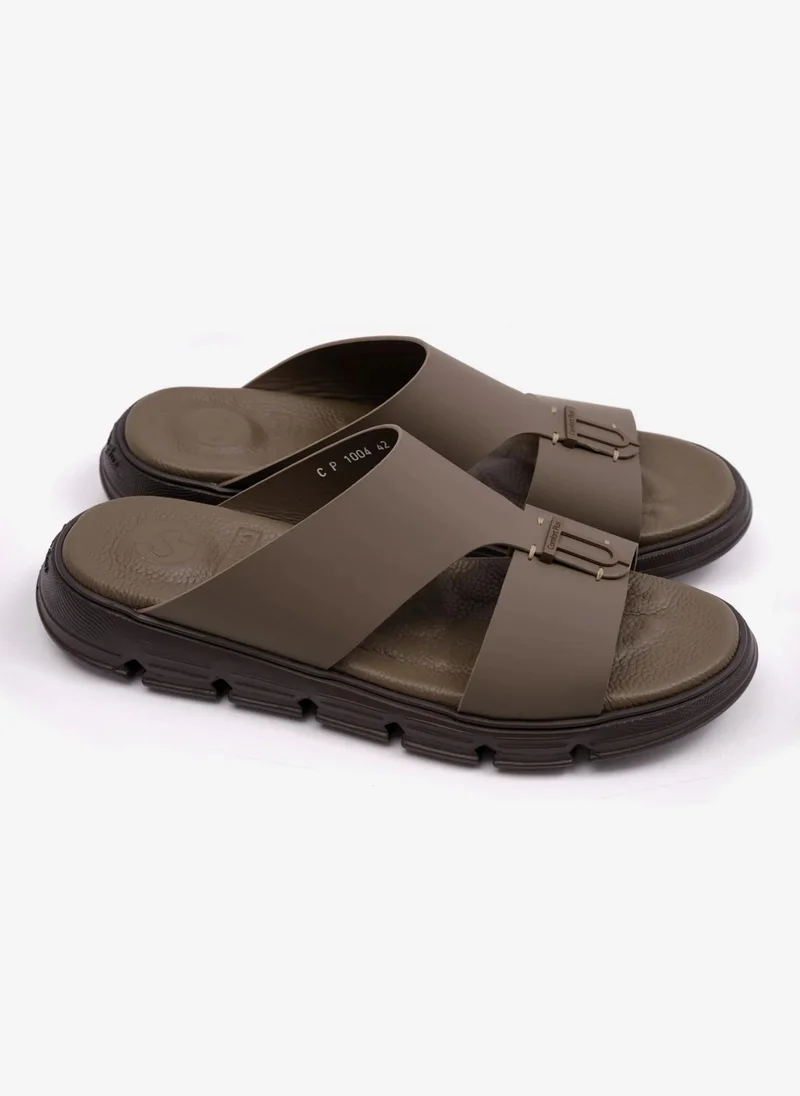 كومفورت بلس COMFORT PLUS ELEGENT TRIM MENS MATT LEATHER SANDALS TRUFFLE