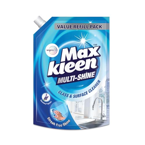 Maxkleen Multi Shine 1 Litre Refill,Glass and Surface Cleaner Liquid Refill Pouch- 1000 ml |Purpose Glass Cleaner for Mirrors, Windshield and Home Surfaces | Multi Surface Cleaner - Image 1