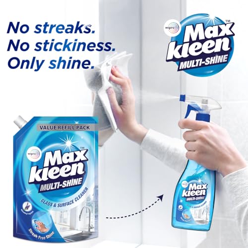 Maxkleen Multi Shine 1 Litre Refill,Glass and Surface Cleaner Liquid Refill Pouch- 1000 ml |Purpose Glass Cleaner for Mirrors, Windshield and Home Surfaces | Multi Surface Cleaner - Image 5