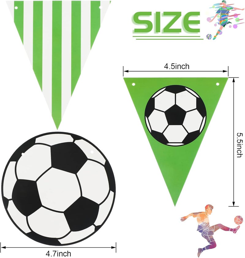 كلاراكو زينة لافتة كرة قدم من كلاركو، 4 قطع، لحفلات أعياد الميلاد، وحفلات الأطفال الرياضية (بنمط كرة القدم) - Image 2