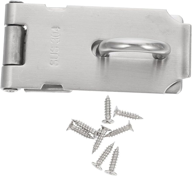 Stainless Steel Door Lock Hatch with Screws Anti Theft Hardware Easy Installation for Home Security - Image 1