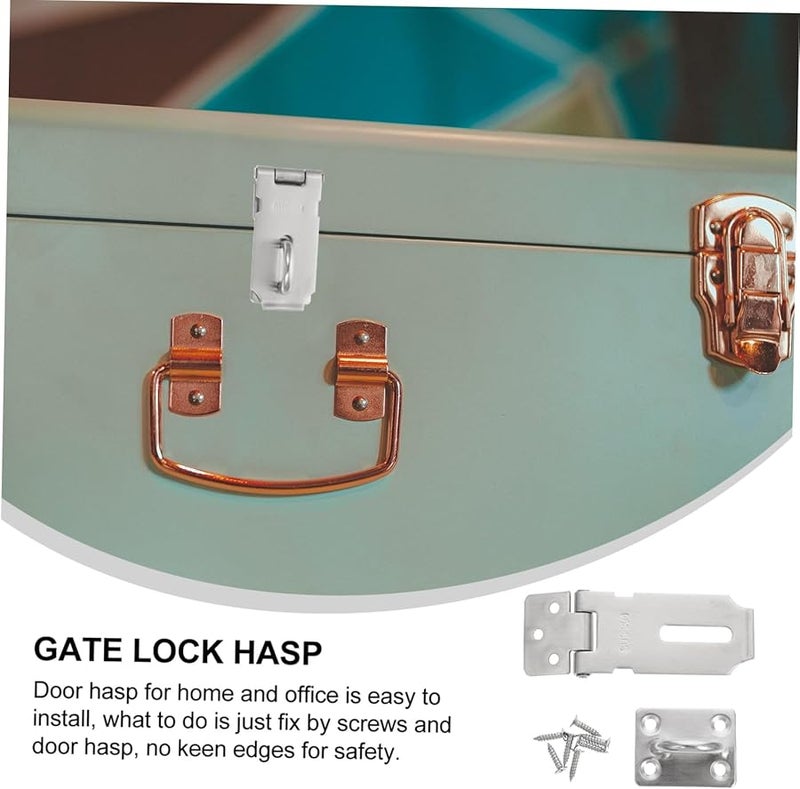 Stainless Steel Door Lock Hatch with Screws Anti Theft Hardware Easy Installation for Home Security - Image 5