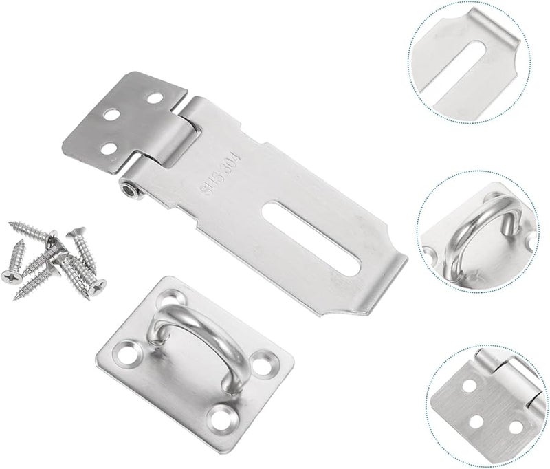 Stainless Steel Door Lock Hatch with Screws Anti Theft Hardware Easy Installation for Home Security - Image 3