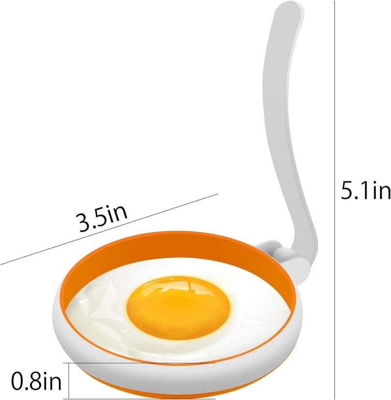Cyrox Round Mold Fried Egg Rings Mold Breakfast Pancakes Egg Maker Molds Nonstick Egg Ring Frying Eggs Maker (1Set of 2Pcs) - Image 5