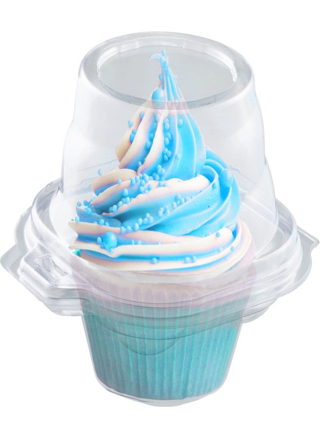 Supellectilem Individual Cupcake Containers (25 Pack) | Clear Plastic Disposable Cupcake Boxes / Holders | Single Cupcake Holder with Dome Lid Bulk | Plastic Cupcake Muffin Container Carrier Boxes to Go - Image 2