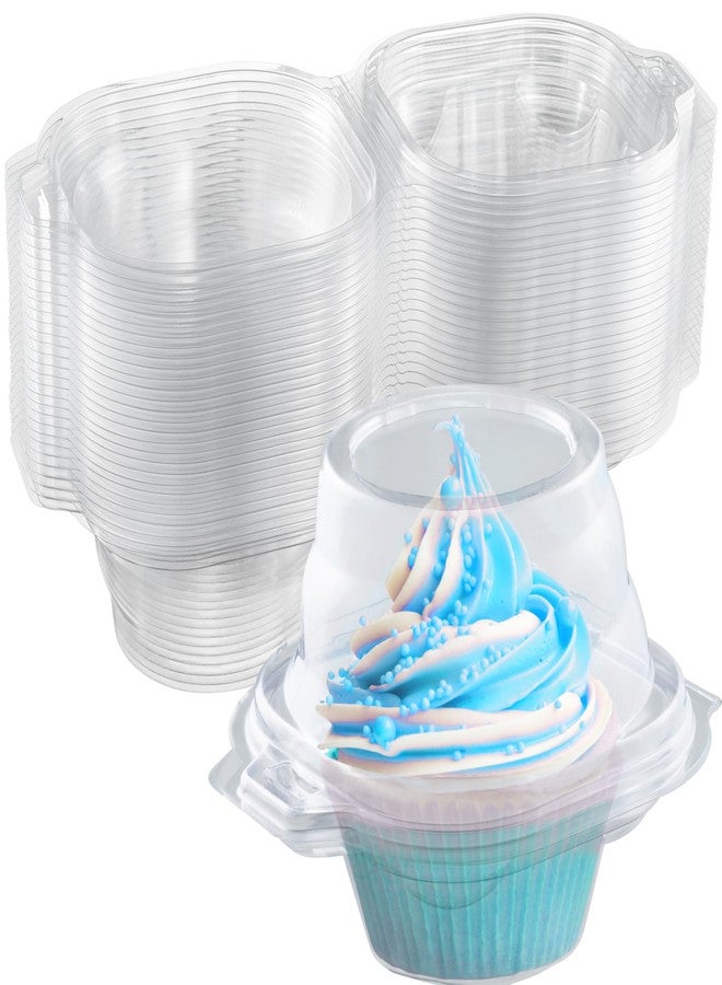 Supellectilem Individual Cupcake Containers (25 Pack) | Clear Plastic Disposable Cupcake Boxes / Holders | Single Cupcake Holder with Dome Lid Bulk | Plastic Cupcake Muffin Container Carrier Boxes to Go - Image 1