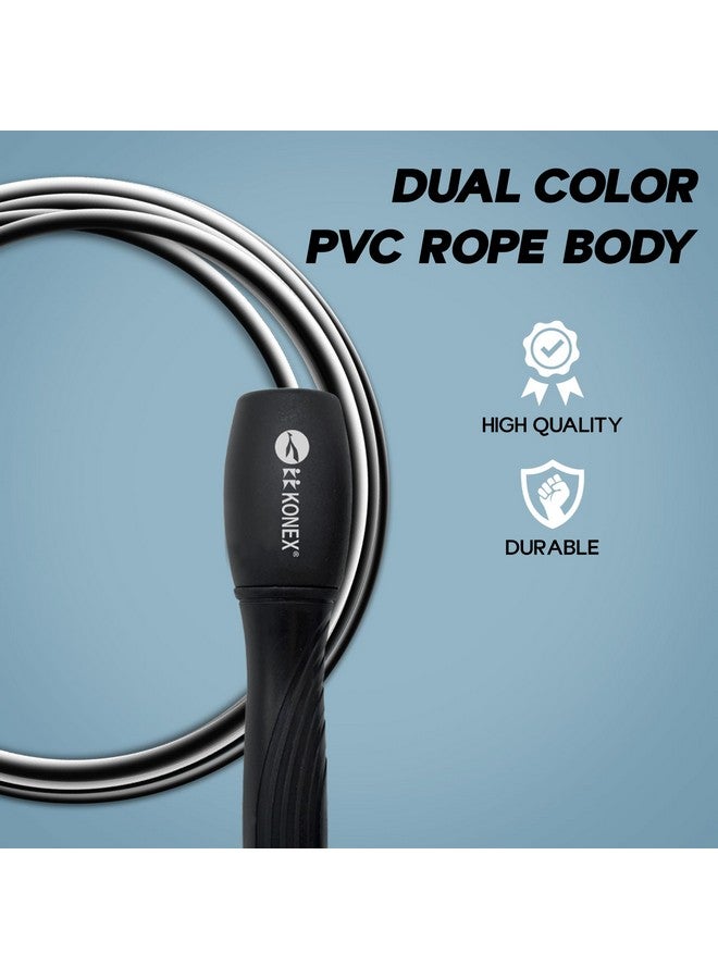 Konex Skipping Rope for Men & Women | Jumping Rope for Fitness, Home & Gym Workouts (Black) - Image 3