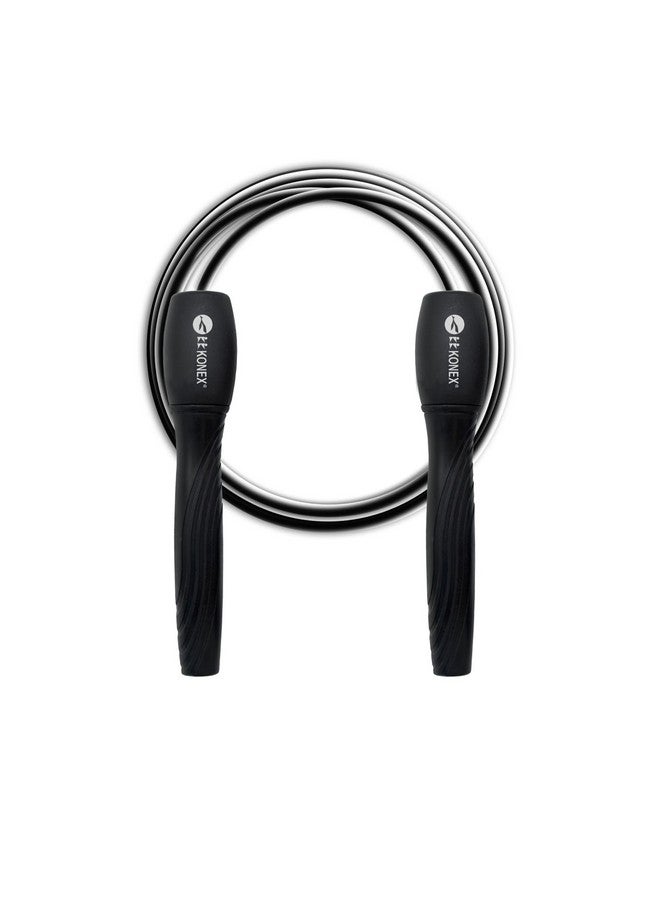 Konex Skipping Rope for Men & Women | Jumping Rope for Fitness, Home & Gym Workouts (Black) - Image 1