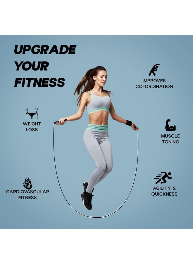 Konex Skipping Rope for Men & Women | Jumping Rope for Fitness, Home & Gym Workouts (Black) - Image 5