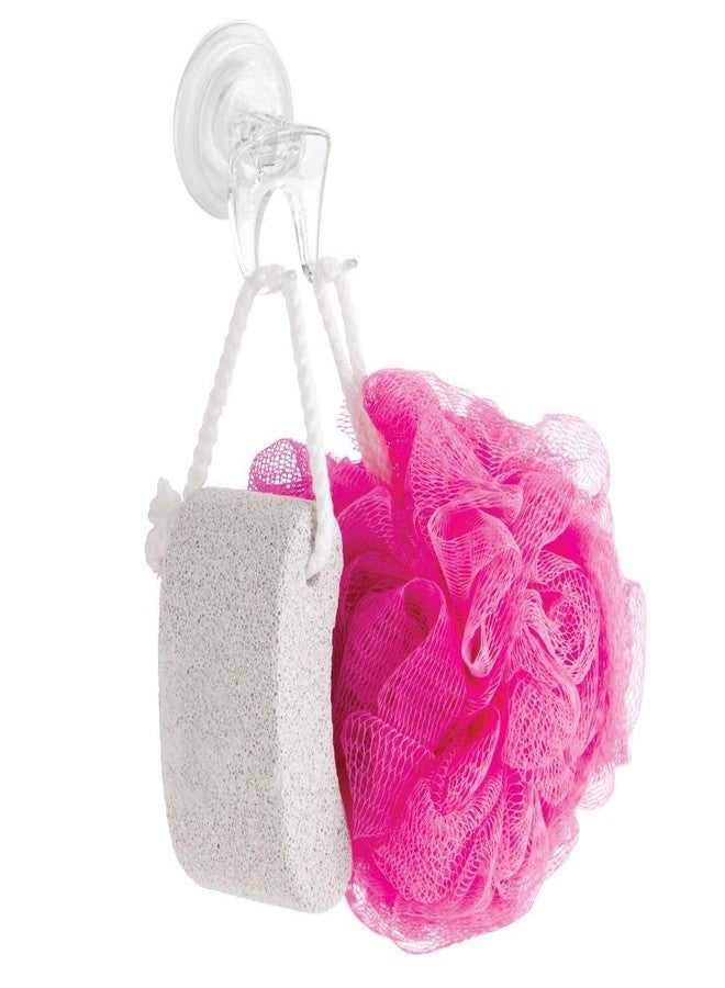 إنترديزاين خطافات حمام بلاستيكية شفافة من iDesign مزودة بقفل شفط قوي، مناسبة لشفرات الحلاقة، والليفة، ومناشف الغسيل، مقاس 2.25 بوصة × 2.25 بوصة × 2.5 بوصة. - Image 4