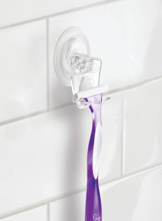 إنترديزاين خطافات حمام بلاستيكية شفافة من iDesign مزودة بقفل شفط قوي، مناسبة لشفرات الحلاقة، والليفة، ومناشف الغسيل، مقاس 2.25 بوصة × 2.25 بوصة × 2.5 بوصة. - Image 3